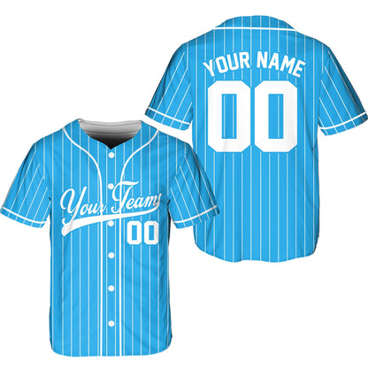 Personalized Team Name And Number Pinstripe Baseball Jersey, Custom Stripe Line Color Baseball Jersey, Baseball Jersey Uniform Baseball Fans