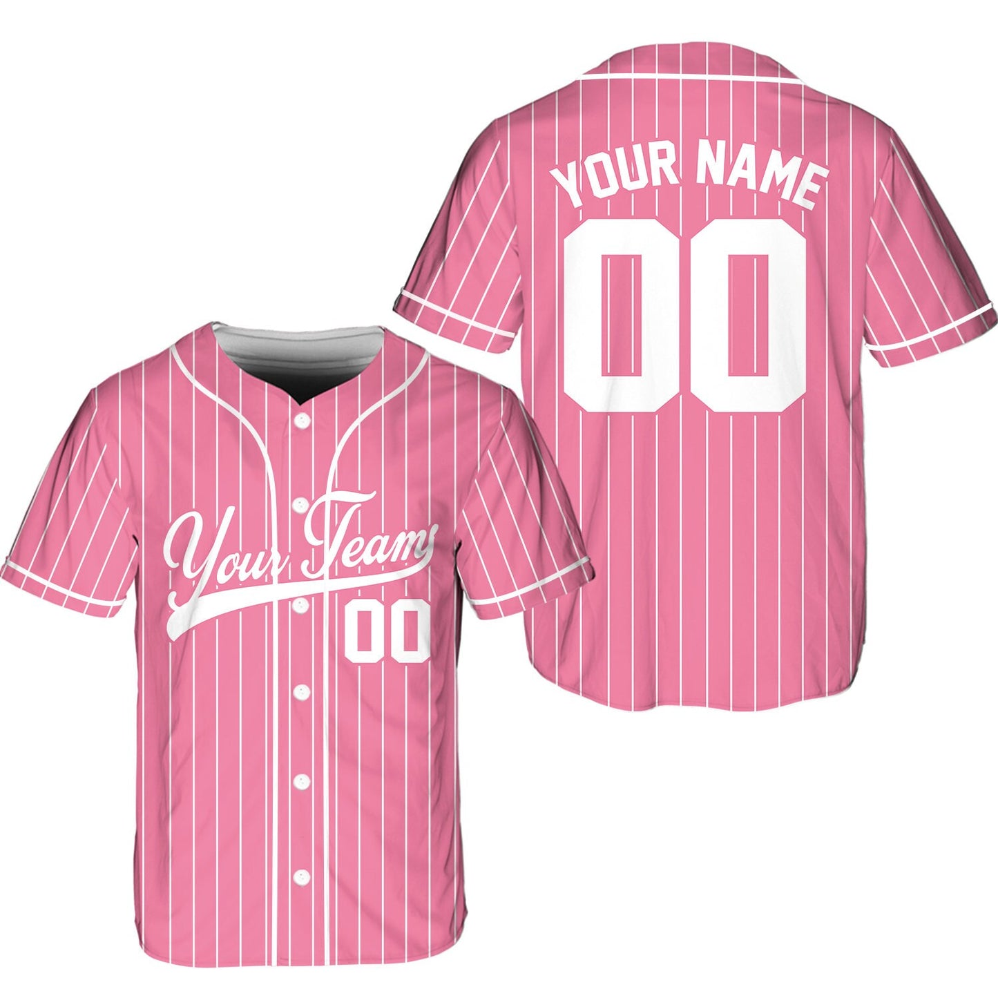 Personalized Team Name And Number Pinstripe Baseball Jersey, Custom Stripe Line Color Baseball Jersey, Baseball Jersey Uniform Baseball Fans