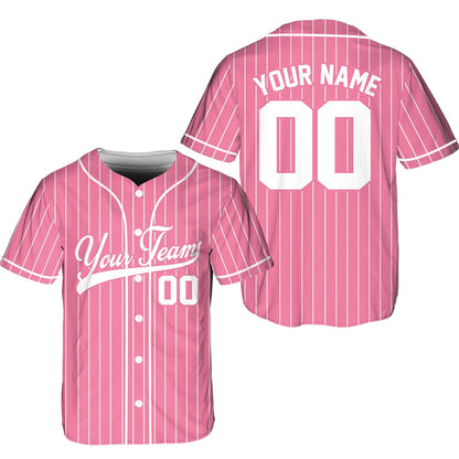 Personalized Team Name And Number Pinstripe Baseball Jersey, Custom Stripe Line Color Baseball Jersey, Baseball Jersey Uniform Baseball Fans