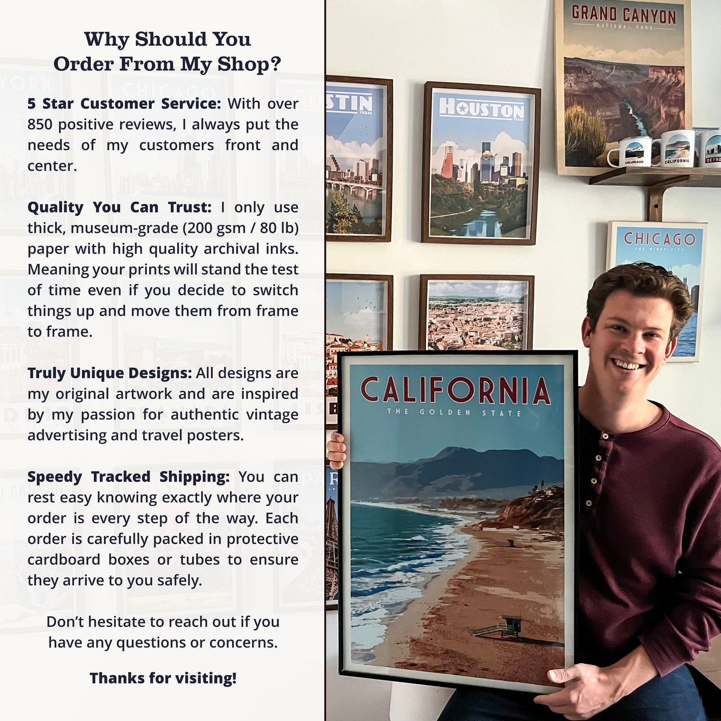 Yosemite Poster, Yosemite National Park Print, National Park Wall Art | Vintage National Park Poster | National Park Gift for Nature Lover