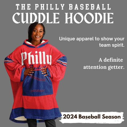 Philly Baseball Cuddle Hoodie: Red and Blue 'Fightin' Fan Gift