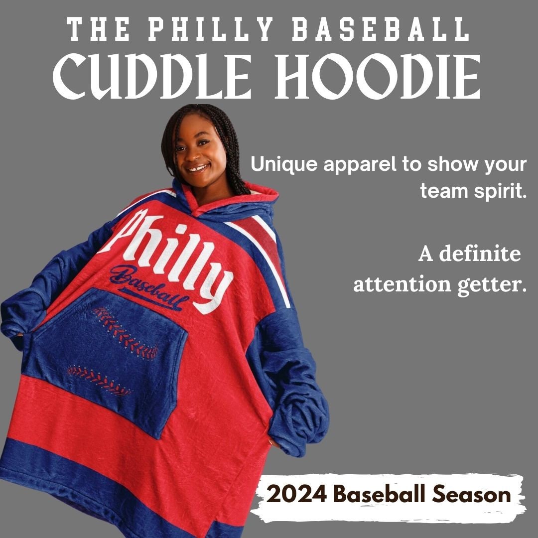 Philly Baseball Cuddle Hoodie: Red and Blue 'Fightin' Fan Gift