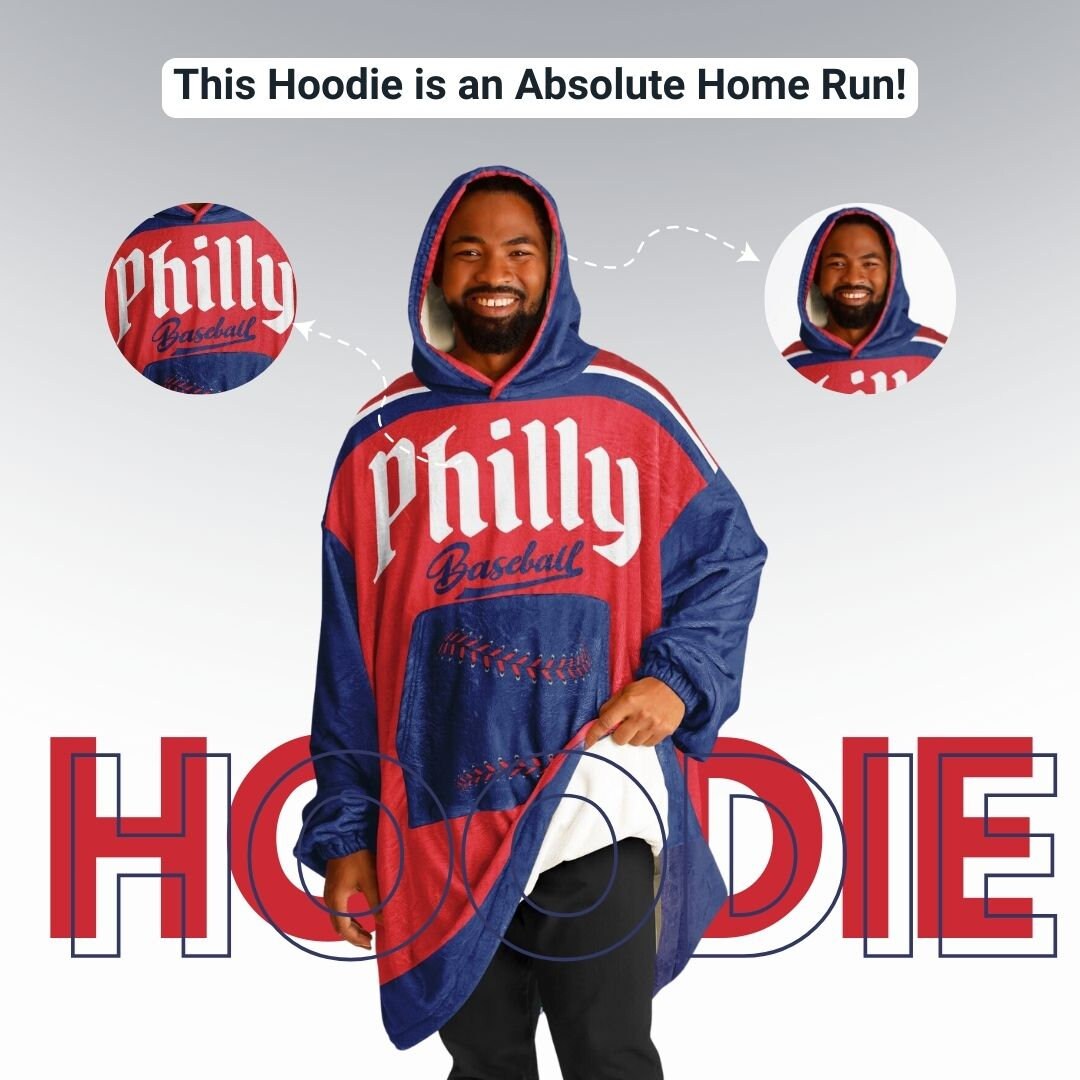 Philly Baseball Cuddle Hoodie: Red and Blue 'Fightin' Fan Gift