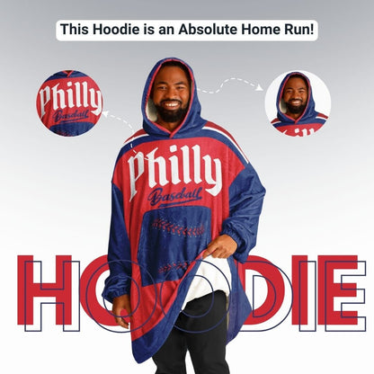 Philly Baseball Cuddle Hoodie: Red and Blue 'Fightin' Fan Gift