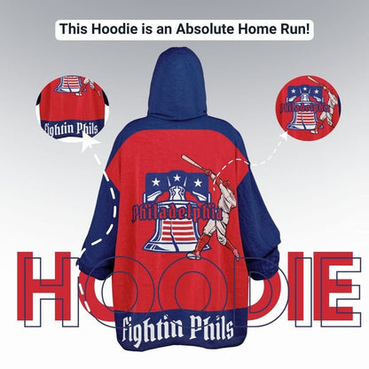 Philly Baseball Cuddle Hoodie: Red and Blue 'Fightin' Fan Gift