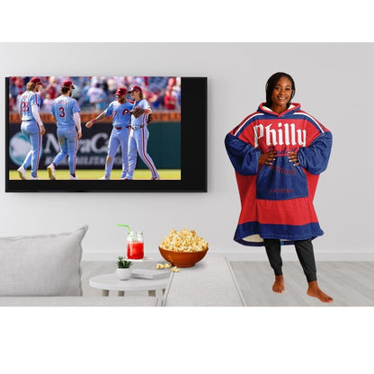 Philly Baseball Cuddle Hoodie: Red and Blue 'Fightin' Fan Gift