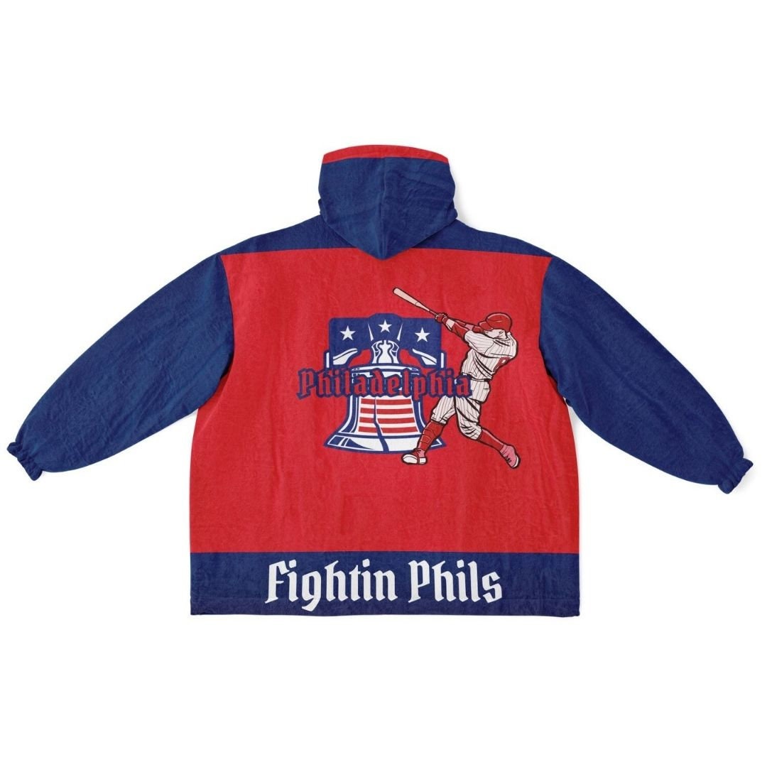 Philly Baseball Cuddle Hoodie: Red and Blue 'Fightin' Fan Gift