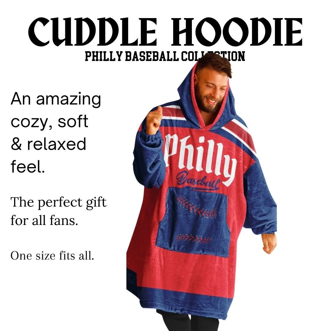Philly Baseball Cuddle Hoodie: Red and Blue 'Fightin' Fan Gift