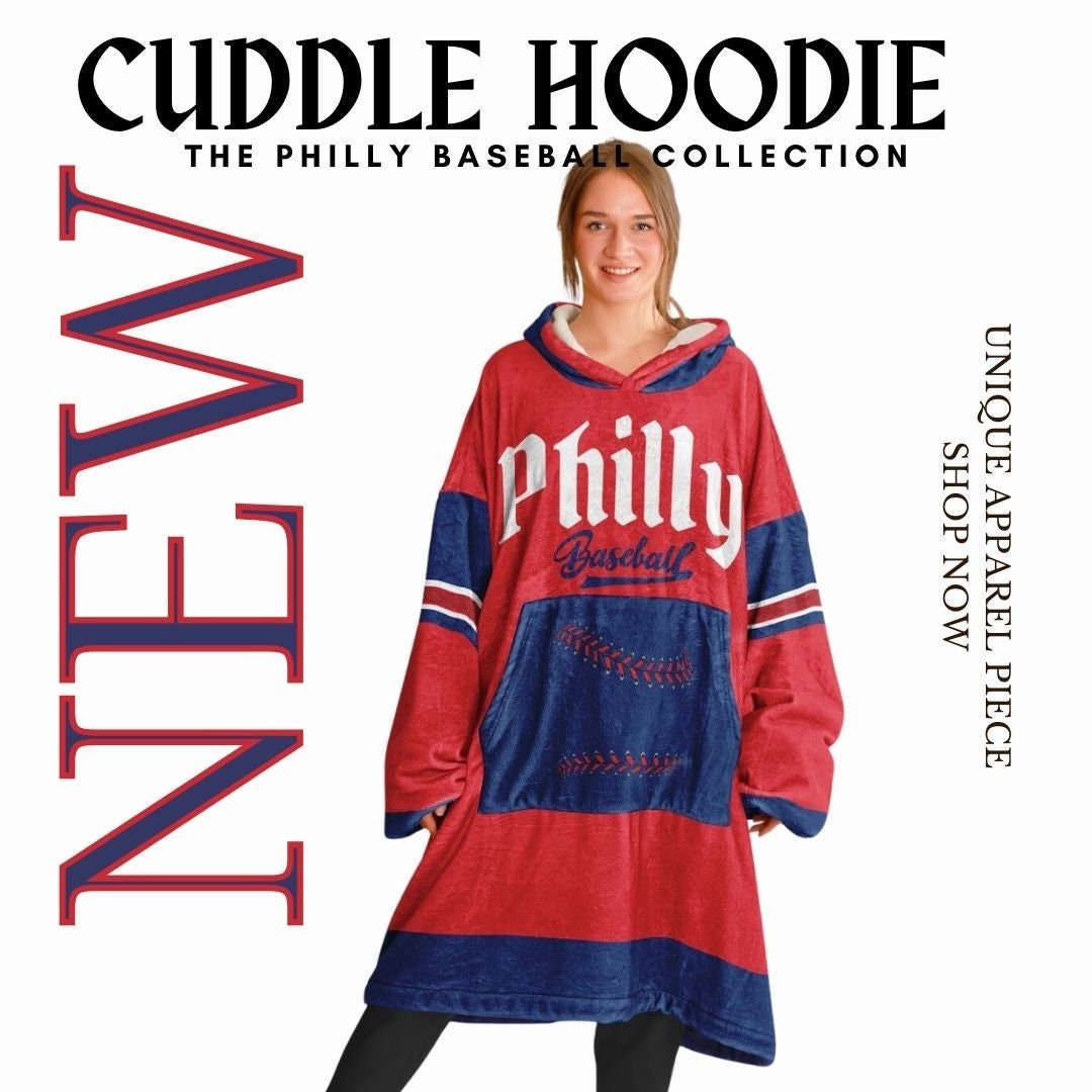 Philly Baseball Cuddle Hoodie: Red and Blue 'Fightin' Fan Gift