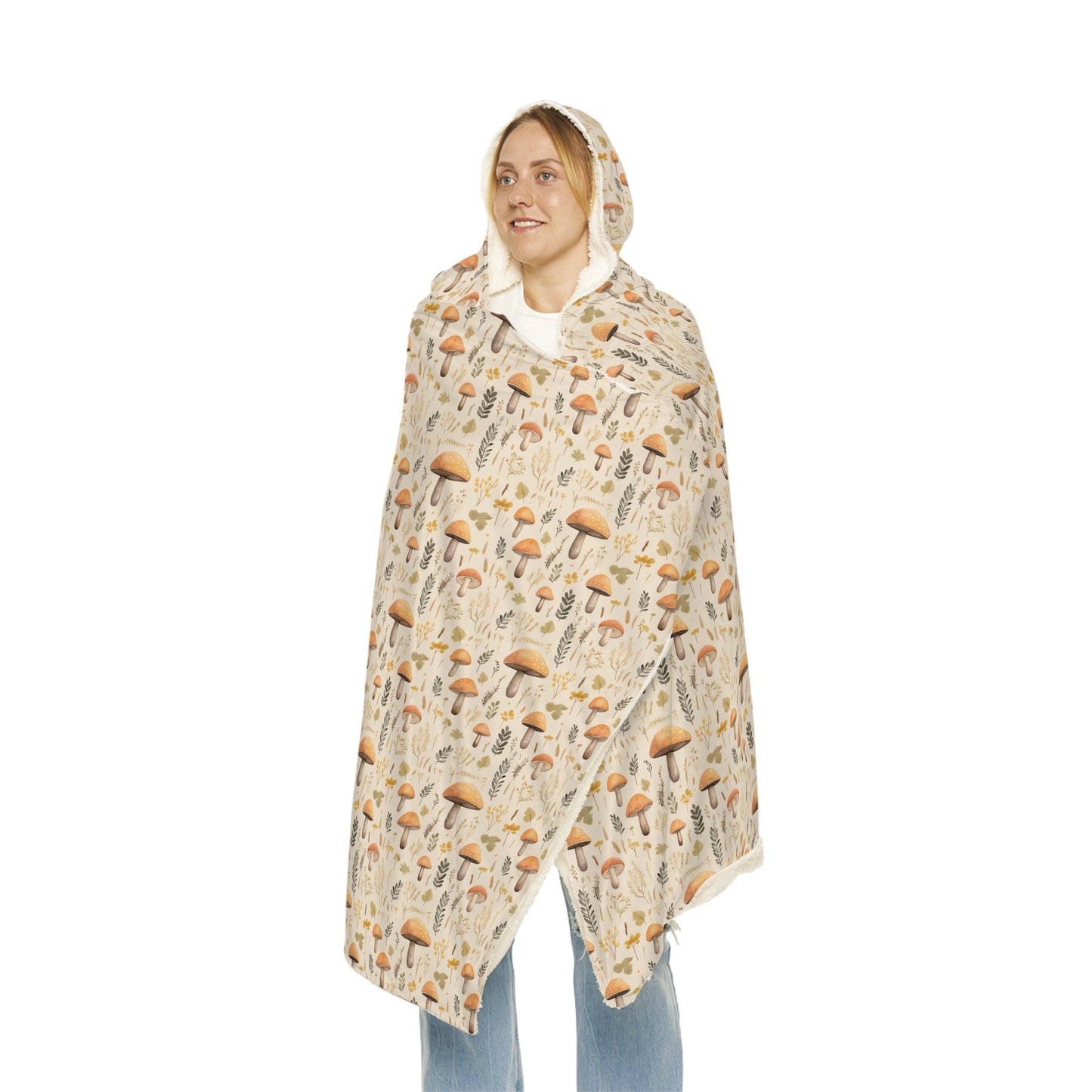 Mushroom Hooded Blanket | Mushroom Blanket | Wearable Blanket | Hoodie Blanket | Snuggle Blanket | Sherpa Blanket | Fleece Blanket