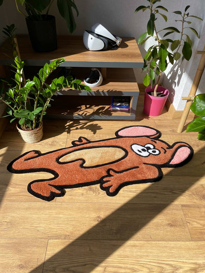 Smashed Mouse Handmade 3D Tufted Rug: Living Room Decor Carpet