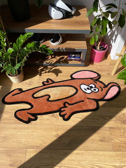 Smashed Mouse Handmade 3D Tufted Rug: Living Room Decor Carpet