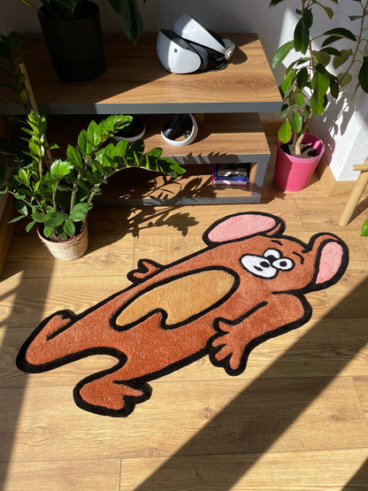 Smashed Mouse Handmade 3D Tufted Rug: Living Room Decor Carpet