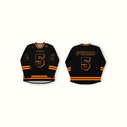 #5 IndyCar Hockey Jersey: Black and Orange Indycar Racing, Racing Fan Apparel
