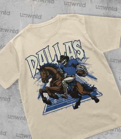 Dallas Football Shirt - Graphic Tees - Skeleton Shirt - Merch Tee - Gift Shirt - Bootleg Shirt - Vintage - Skeleton Football Shirt