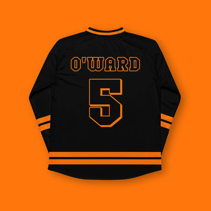 #5 IndyCar Hockey Jersey: Black and Orange Indycar Racing, Racing Fan Apparel