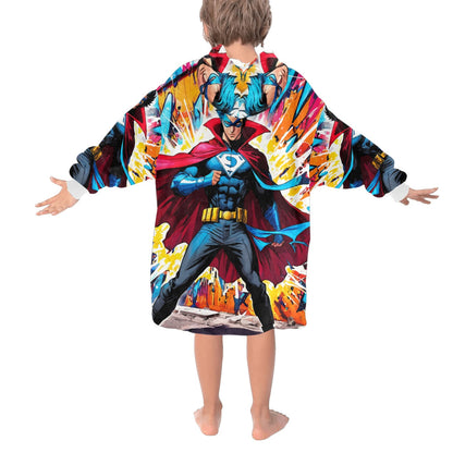 Kids Blanket Hoodie Super Hero
