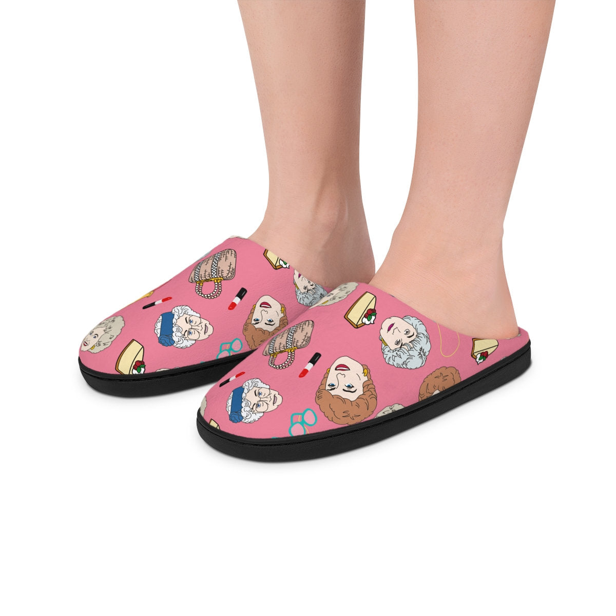The Golden Girls Slippers | Rose Blanche Dorothy Sophia Indoor Slippers Iconic Gift For Her For Him Pink Character Bff Besties