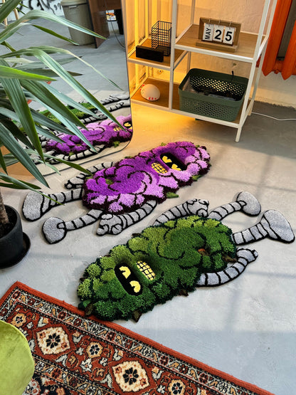 Tufted 3D Cartoon Rug, Fluffy Moss Rug, Stylish Rug, Robot rug, Handmade floor art, Suit Tufted Rug, Halloween gift, Christmas gift