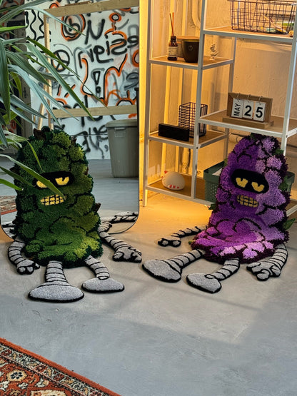Tufted 3D Cartoon Rug, Fluffy Moss Rug, Stylish Rug, Robot rug, Handmade floor art, Suit Tufted Rug, Halloween gift, Christmas gift