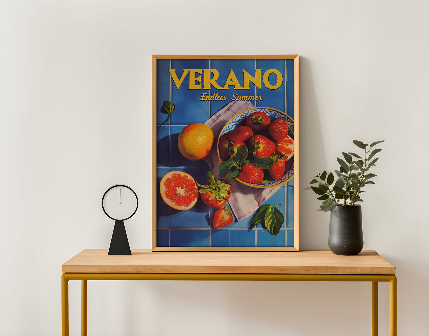 Vintage Verano Poster Print for Kitchen Endless Summer Art for Beach House Poster Retro Psychedelic Trippy Illustration