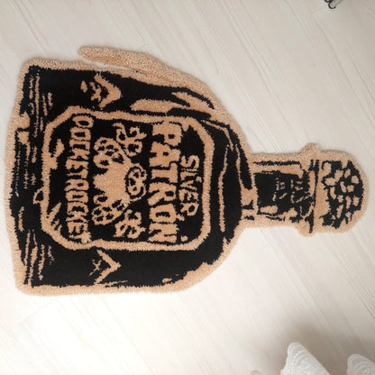 Alcohol Rug, Tufted Rug, Handmade Rug, Drink Rug, Vodka Rug, Wine Rug, Area Rug, Living Room Rug, Beer Rug,Whiskey Rug, Bar Decor,Home Decor
