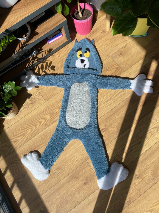 3D Tufted Cat Rug: High Pile Fluffy Carpet decoration