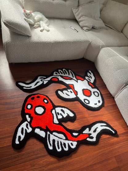 Koi Yin Yang Fish Tuft RUG | %100 Handmade | Asian Custom Tufting