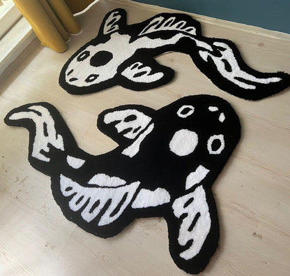 Koi Yin Yang Fish Tuft RUG | %100 Handmade | Asian Custom Tufting