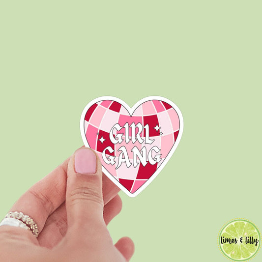 Girl Gang Disco Ball Heart Sticker | bookish stickers | kindle | laptop | spicy romance | book stickers | decal |water bottle | Red Disco