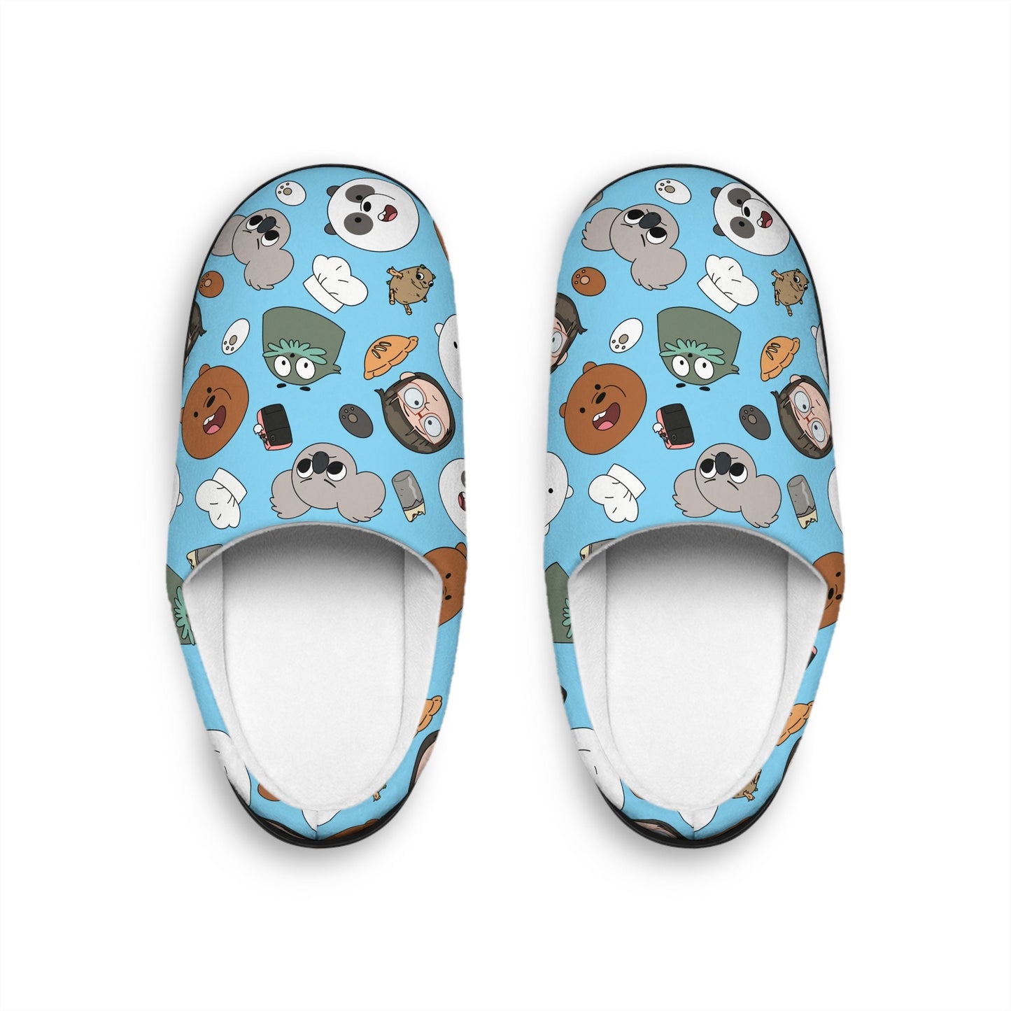 We Bare Bears Slippers | Grizzly Panda Ice Bear Indoor Slippers For Her For Him Cartoon Bears Cute Gift