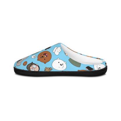 We Bare Bears Slippers | Grizzly Panda Ice Bear Indoor Slippers For Her For Him Cartoon Bears Cute Gift