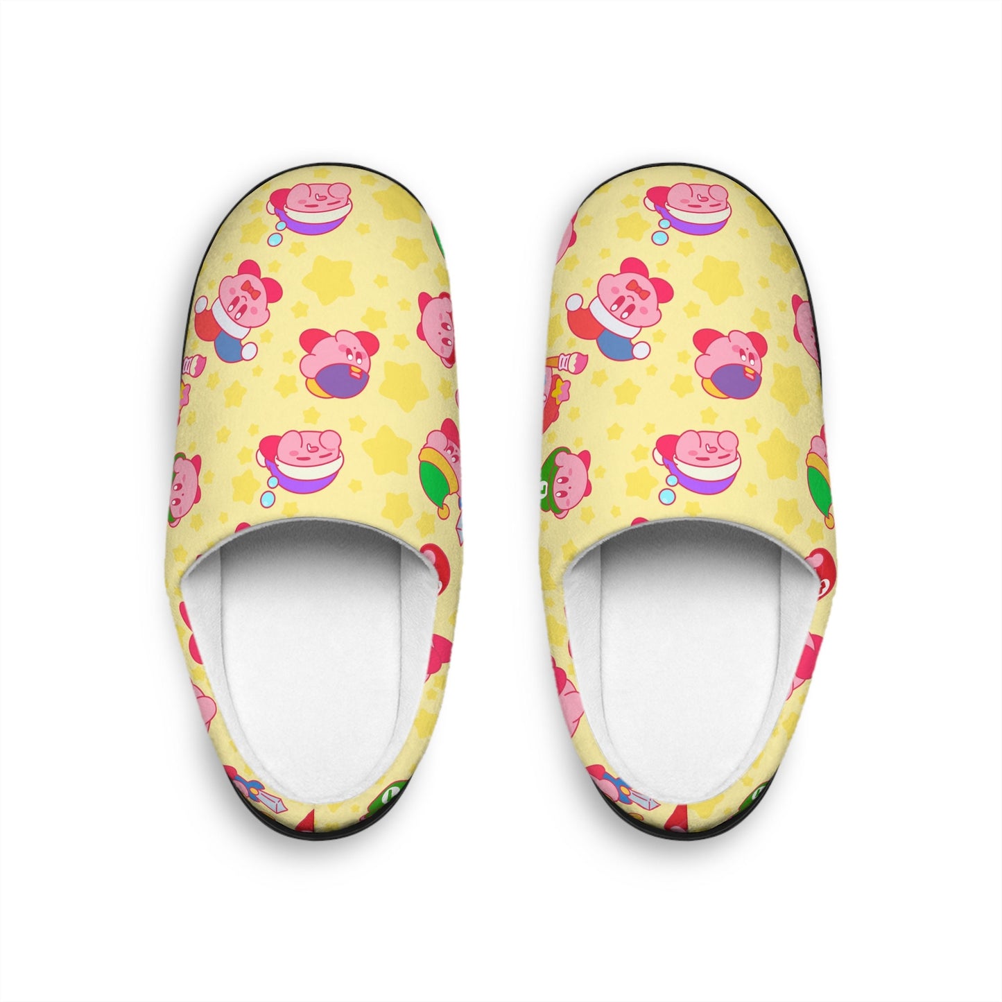 Kirby Slippers | Kirby Indoor Slippers Gift For Her For Him Yellow Pink Character Video Game Cute