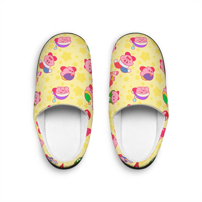 Kirby Slippers | Kirby Indoor Slippers Gift For Her For Him Yellow Pink Character Video Game Cute