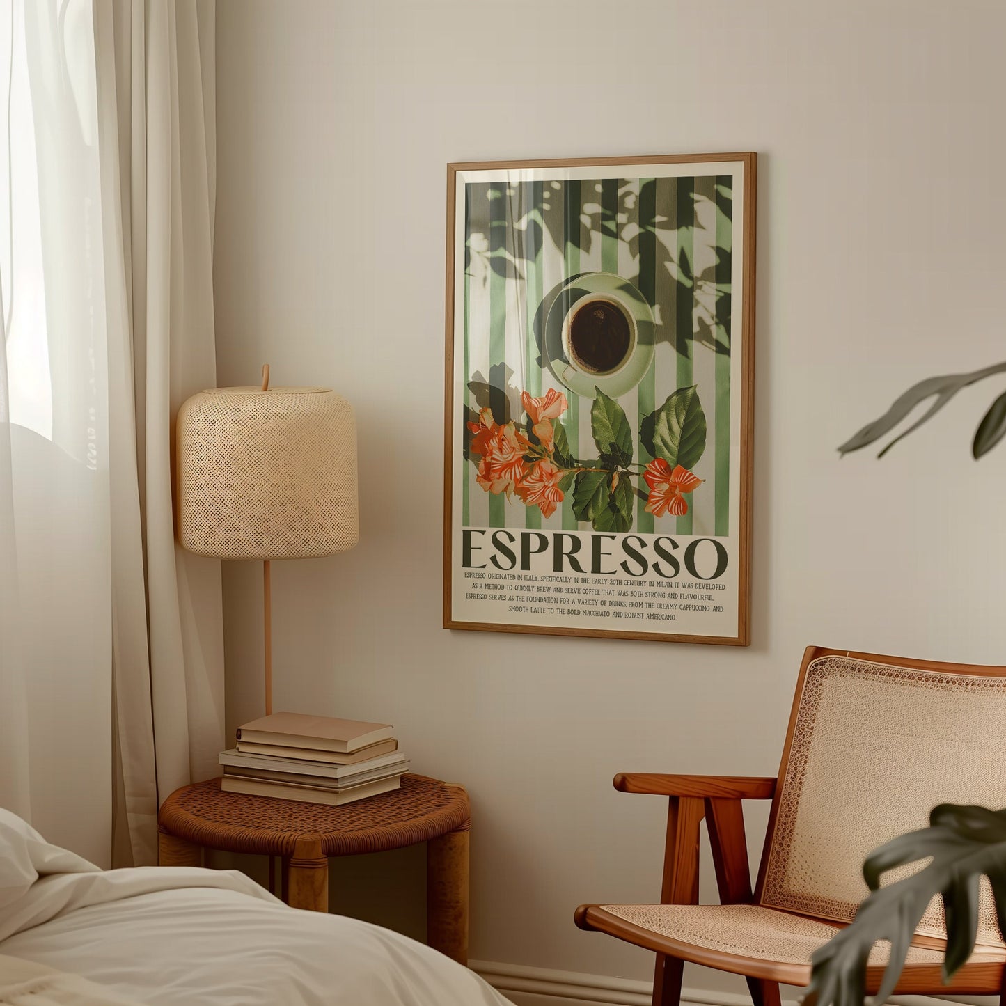 Espresso Coffee Print, Retro Vintage Kitchen Poster, Italian Coffee Art, Aesthetic Coffee Poster, Coffee Cup On Table, Cafe Art, 70s 80s 90s