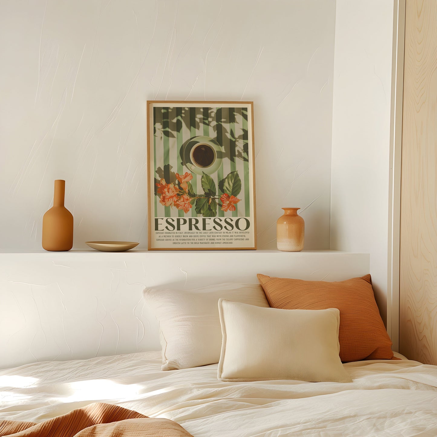 Espresso Coffee Print, Retro Vintage Kitchen Poster, Italian Coffee Art, Aesthetic Coffee Poster, Coffee Cup On Table, Cafe Art, 70s 80s 90s