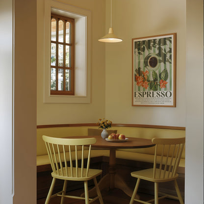 Espresso Coffee Print, Retro Vintage Kitchen Poster, Italian Coffee Art, Aesthetic Coffee Poster, Coffee Cup On Table, Cafe Art, 70s 80s 90s