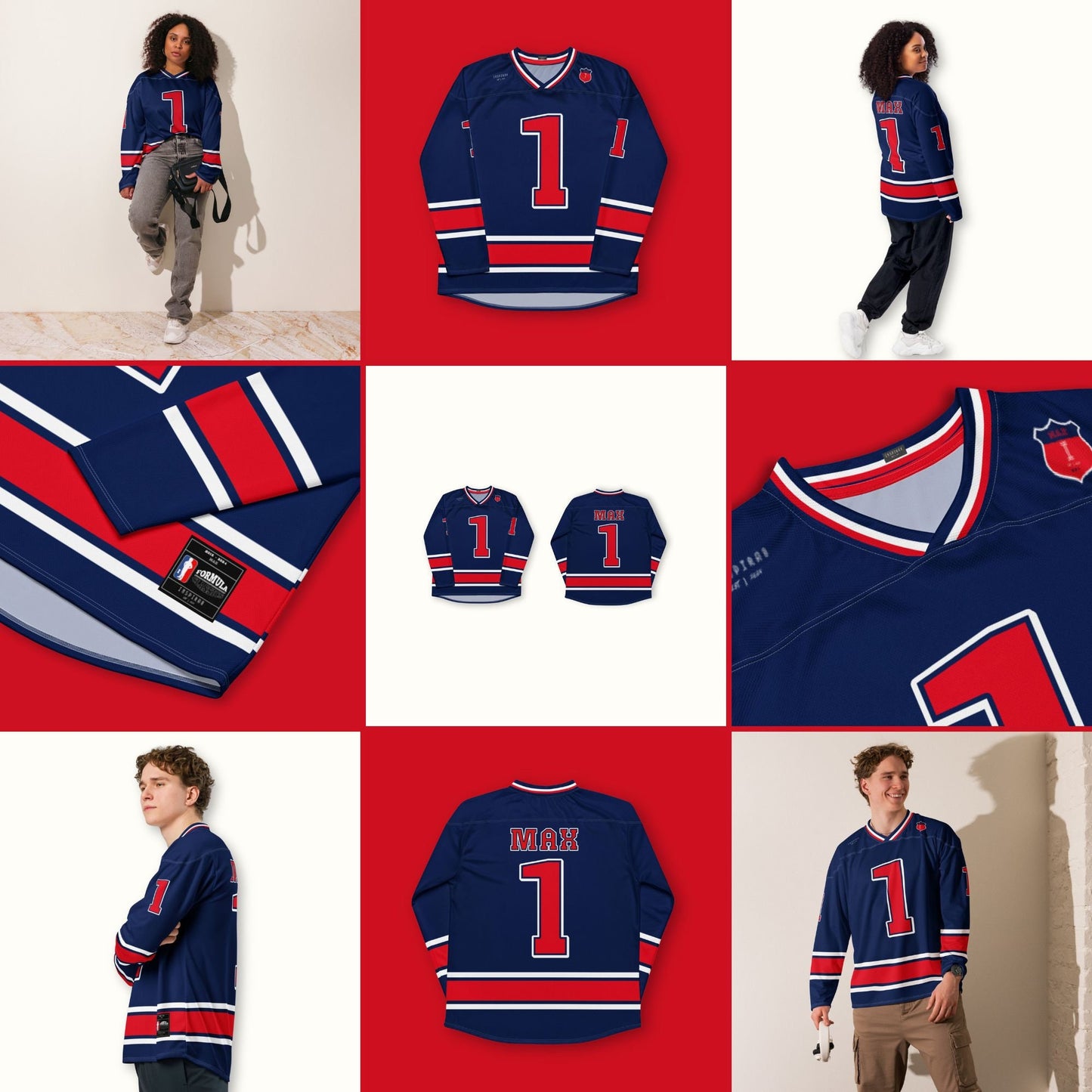 Oversized Unisex Racing Hockey Jersey , Unisex Streetwear Jersey with Bold Number Graphics