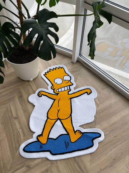 Bart Simpson Custom Rug: Tufted 3D Bath Towel Carpet
