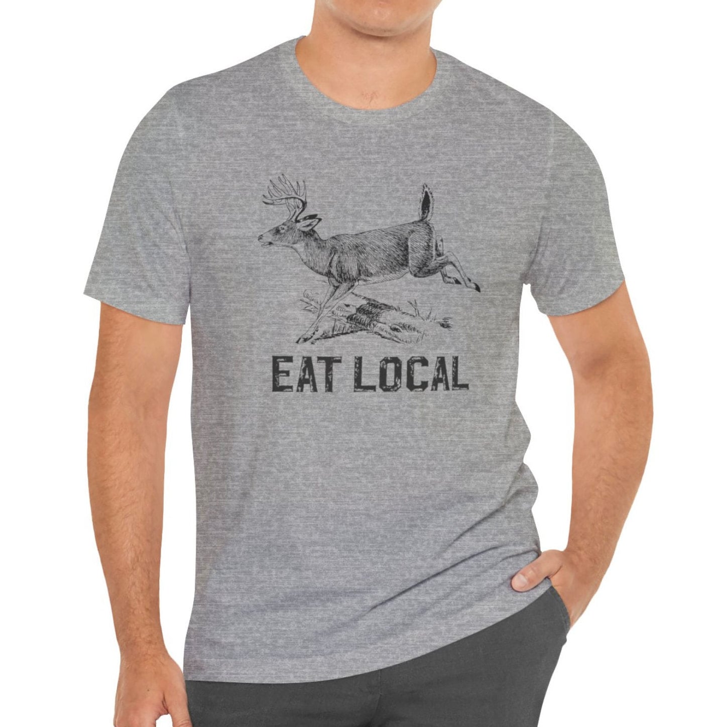 Hunting T-Shirt Men Funny Joke Hunting Shirt Dad Hunter Deer Shirts Rude Offensive Gifts For Hunters Eat Local Deer Tee