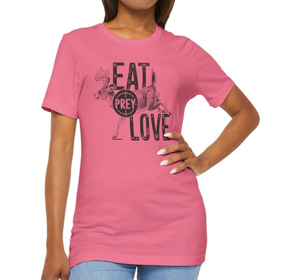 Hunting T-Shirt Mens Funny Joke Hunting Shirt Dad Hunter Deer Shirts Rude Offensive Gifts For Hunters Eat Prey Love Deer Graphic Tee