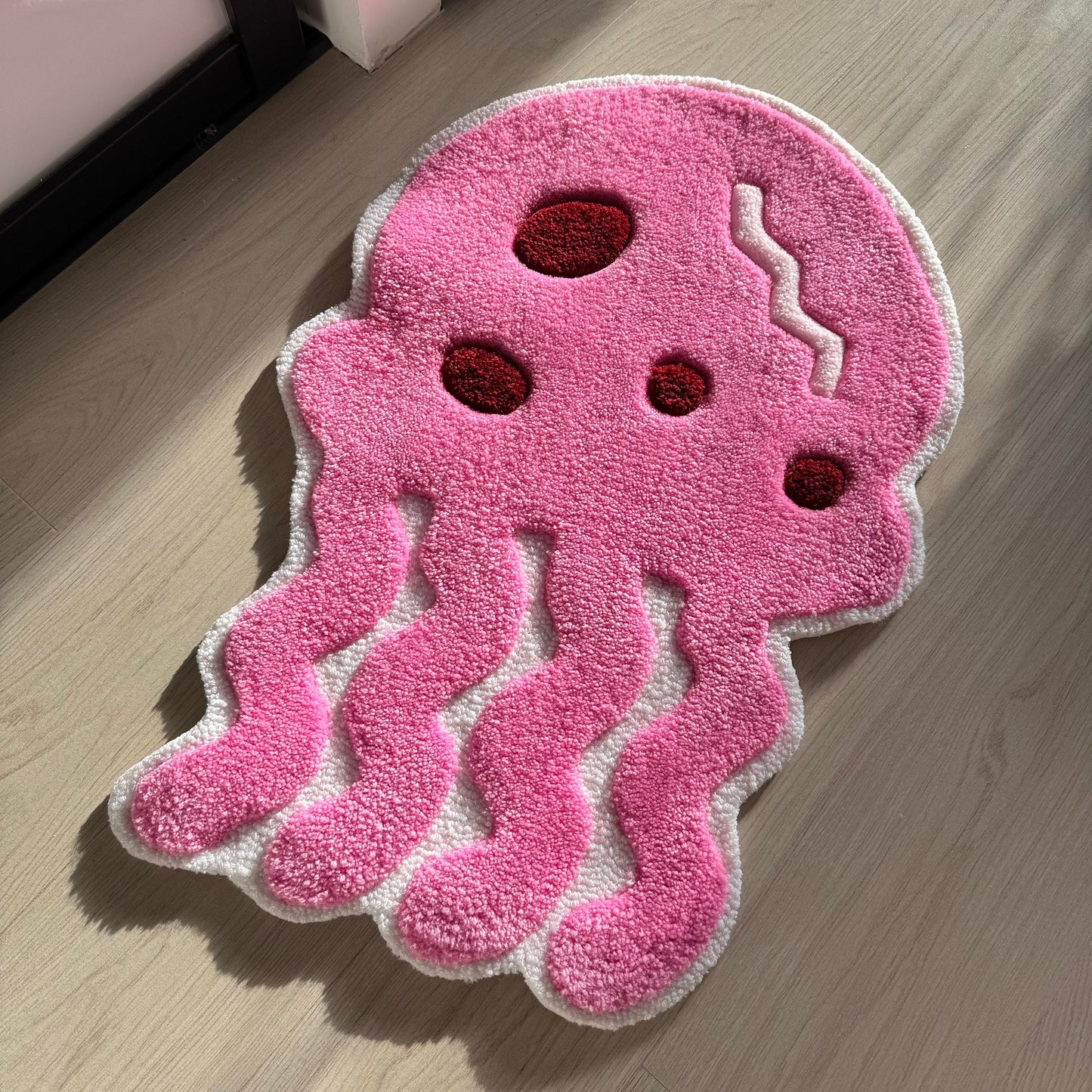3D Pink Jellyfish Tufted Rug: Kids Room Decor