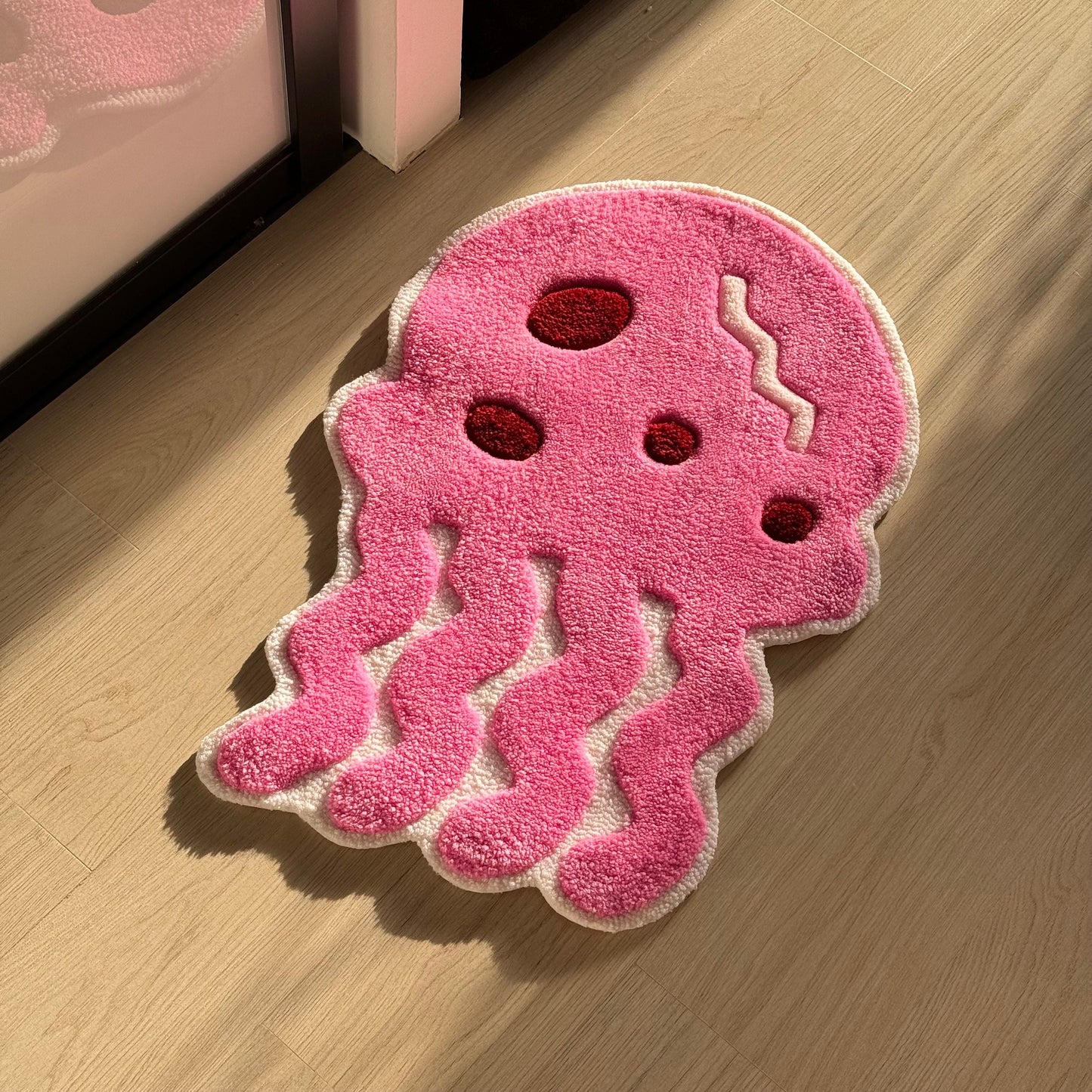 3D Pink Jellyfish Tufted Rug: Kids Room Decor
