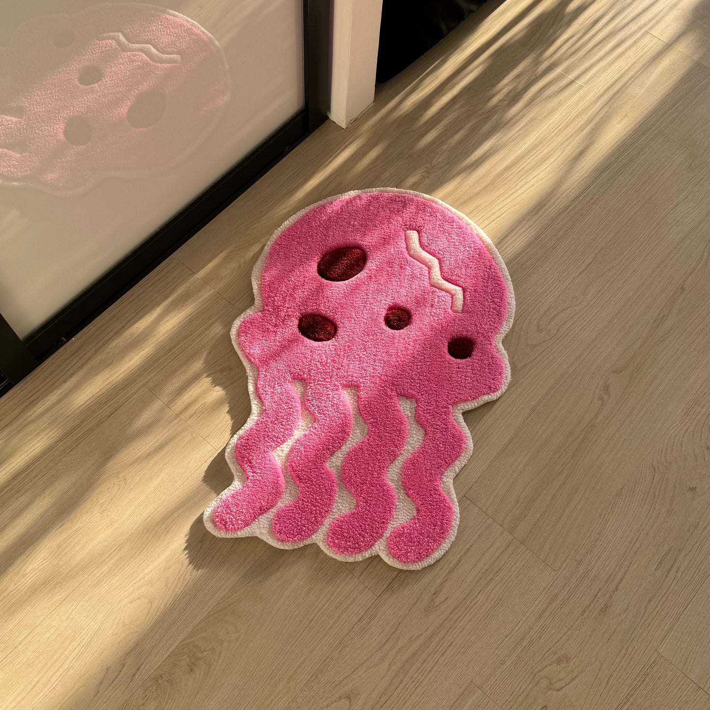 3D Pink Jellyfish Tufted Rug: Kids Room Decor