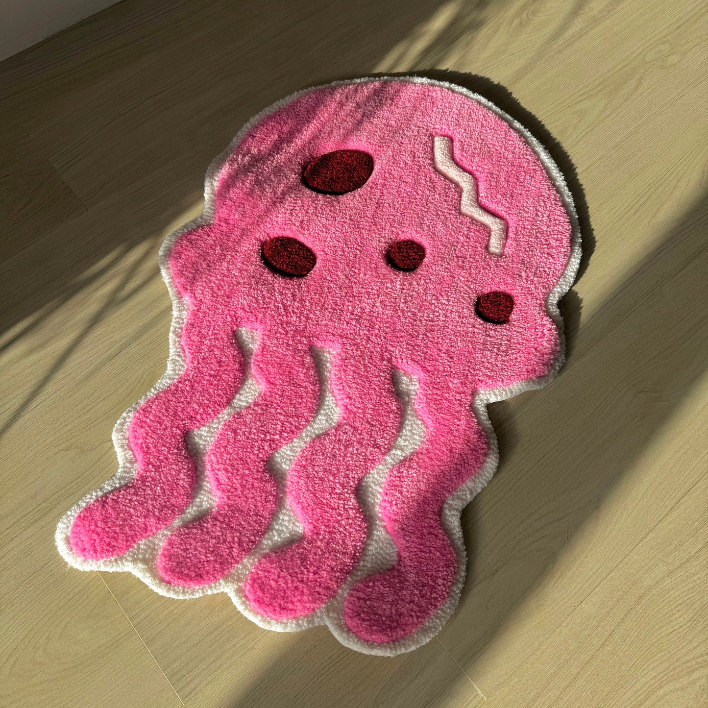 3D Pink Jellyfish Tufted Rug: Kids Room Decor