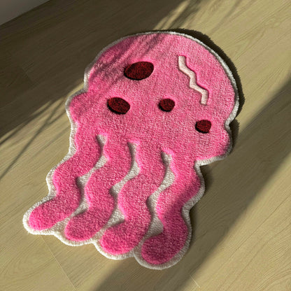 3D Pink Jellyfish Tufted Rug: Kids Room Decor