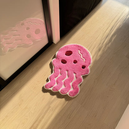 3D Pink Jellyfish Tufted Rug: Kids Room Decor