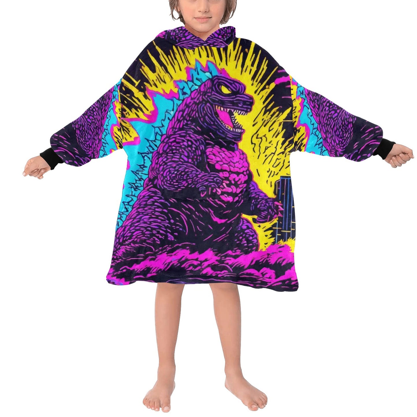 Kids Blanket Hoodie Godzilla Gojira Kaiju