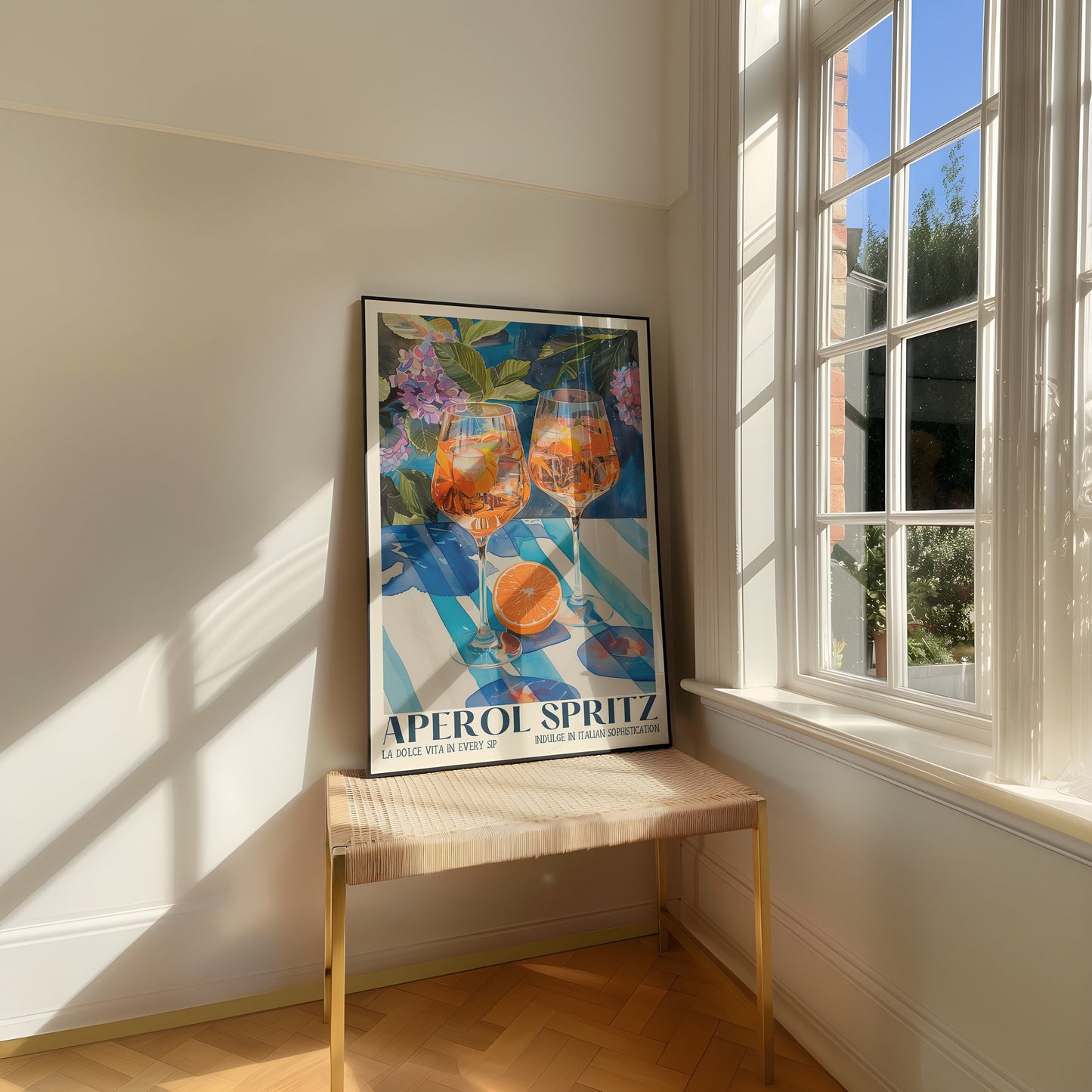 Aperol Spritz Print, Retro Italian Travel Cocktail Print, Kitchen Poster, Trendy Italian Wall Art, Modern Vintage Summer, Bar Cart Art