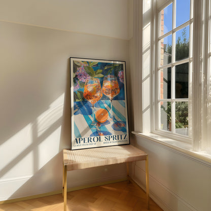 Aperol Spritz Print, Retro Italian Travel Cocktail Print, Kitchen Poster, Trendy Italian Wall Art, Modern Vintage Summer, Bar Cart Art